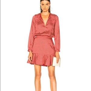 ALEXIS *Coretti* red circle print ruffle flirty dress XS